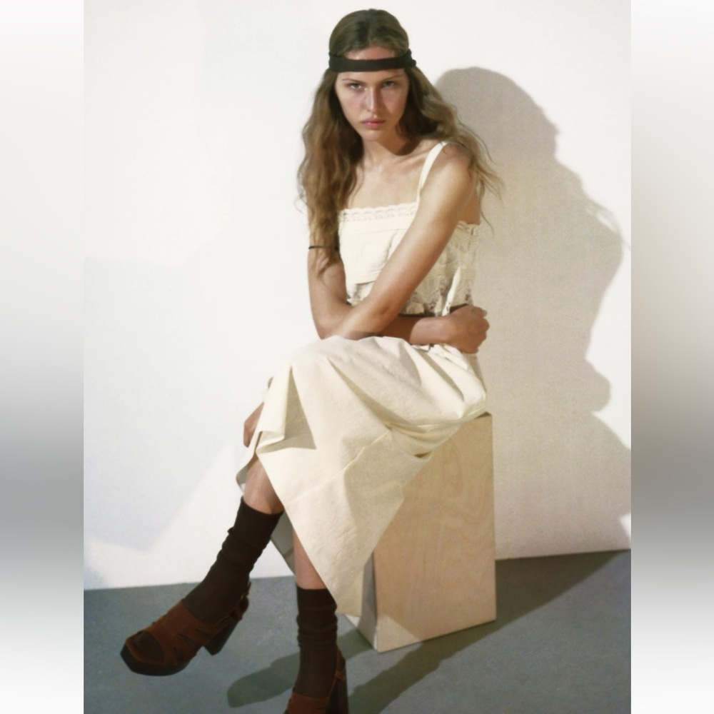💫 Zara ZW Collection 100% Cotton Dres - NEW 💫 - Picture 14 of 16